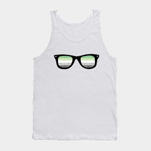 Aromantic Pride Flag Sun Glasses Design Tank Top